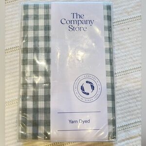 The Company Store standard ruffled sham gingham sage